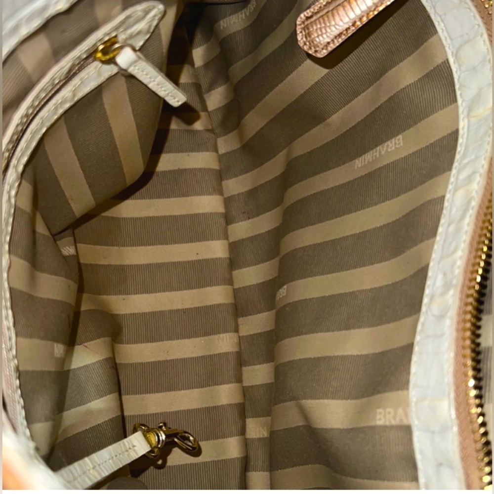 Brahmin Elisa Marshmallow Tri-Color Hobo Bag - Picture 14 of 16